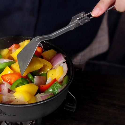 Boundless Voyage Titanium Folding Cooking Spatula – Ultralight Beefsteak Frying Shovel for Outdoor & Home Kitchen Use