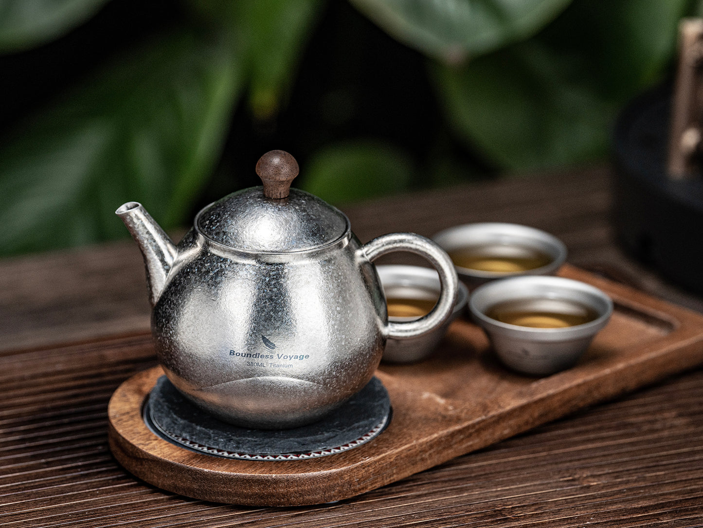 Boundless Voyage Titanium Kungfu Teapot 380ml – Folding Handle Outdoor Coffee & Tea Pot for Camping, Hiking & Backpacking