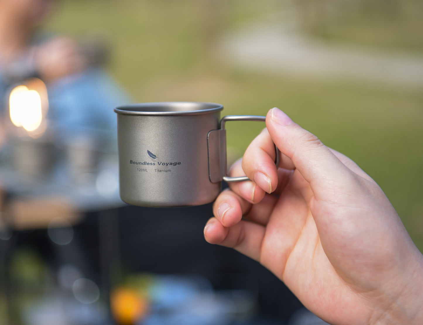Boundless Voyage Titanium ultra lightweight 120ml and 180ml tea cup wine mug for outdoor camping coffee beer cup without lid