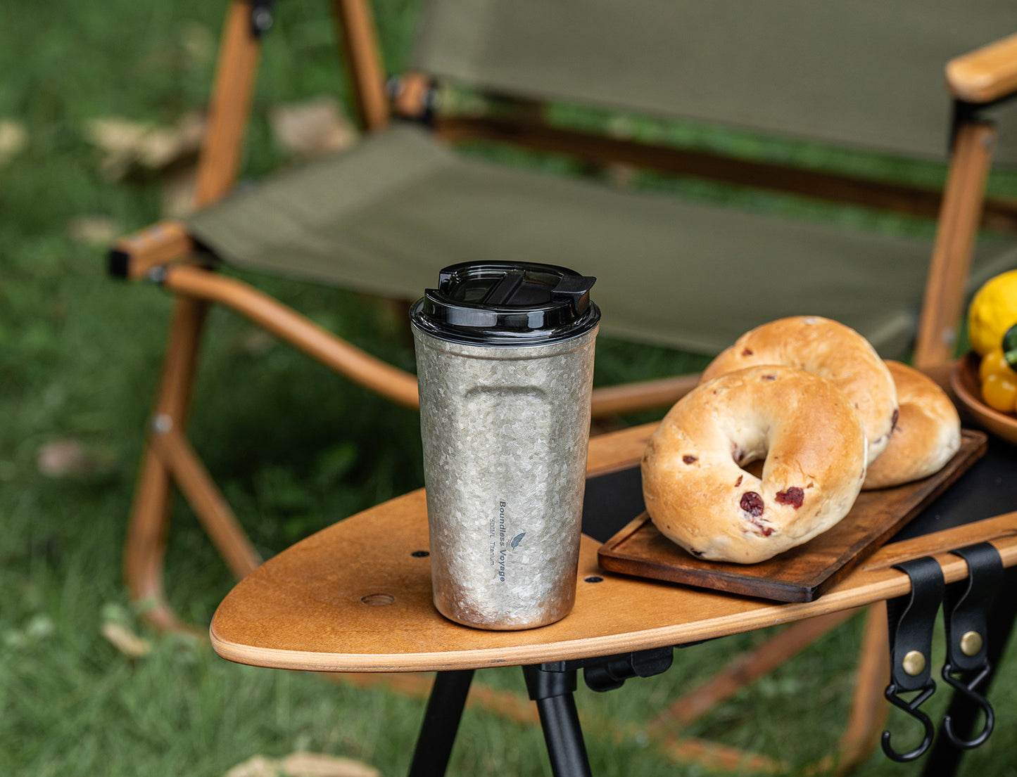 Boundless Voyage Titanium Thermos Bottle with Lid Double-Walled Insulated Water Mug 500ml