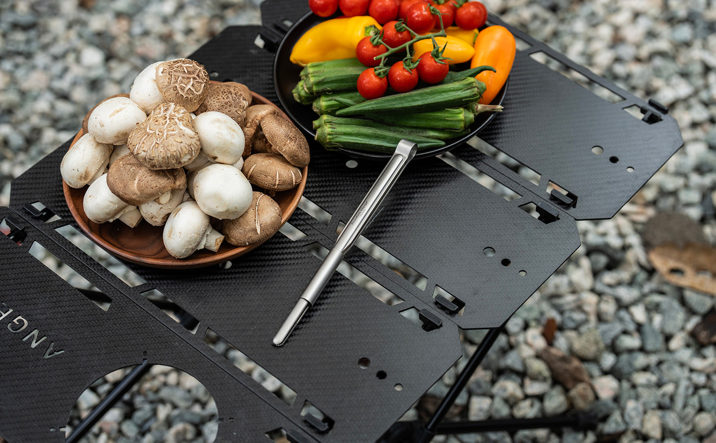 Boundless Voyage Titanium BBQ Tongs, Ultralight Heat-Resistant & Rustproof Titanium Grilling Tongs for Camping, Hiking, Outdoor Cooking