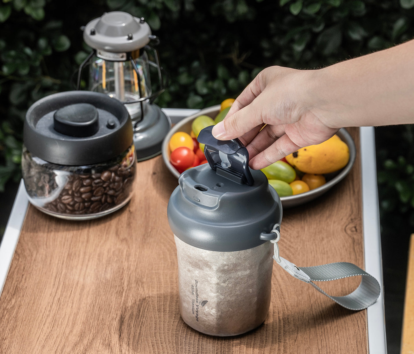 Boundless Voyage Titanium Vacuum Insulated Travel Mug – Spill-Proof Thermos Cup with Lid for Hot & Cold Coffee, Tea, Beer