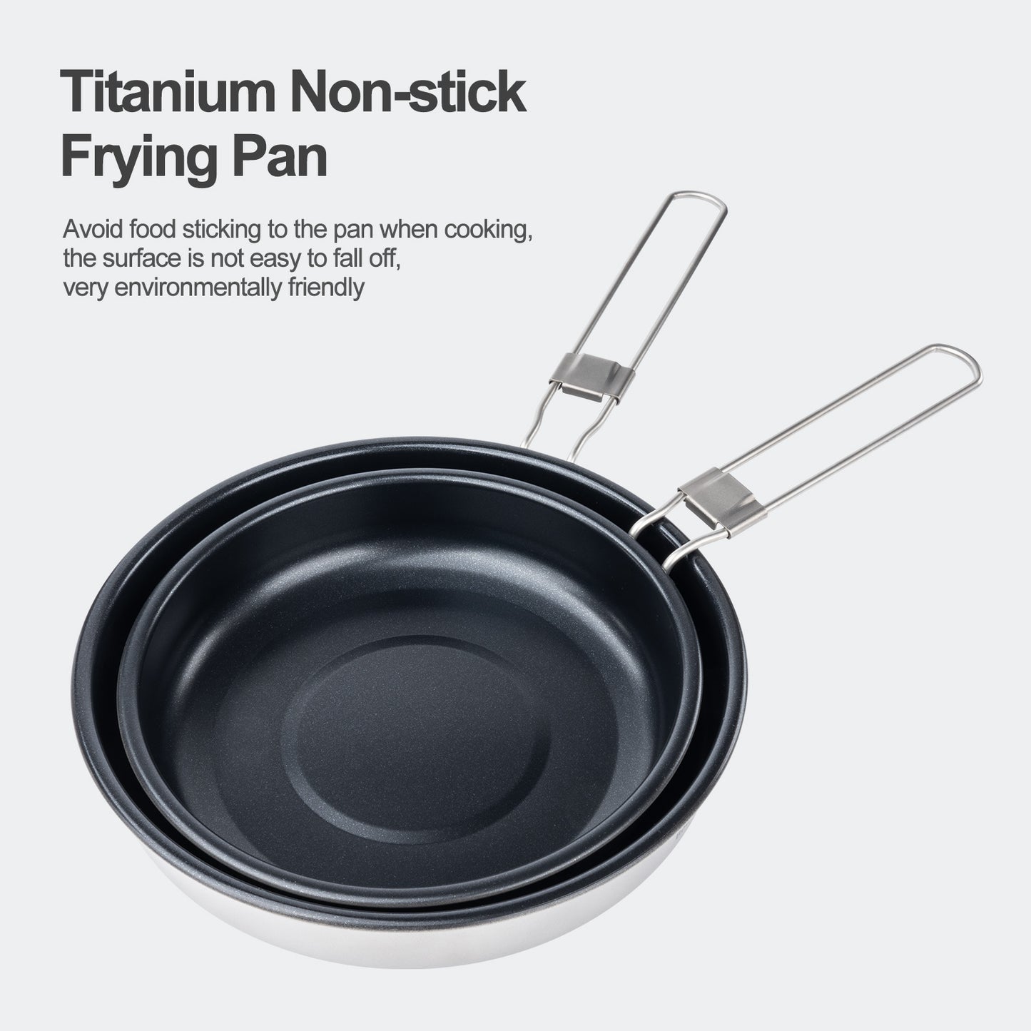 Boundless Voyage Titanium Non-Stick Frying Pan – Ultralight Camping Skillet with Folding Handle