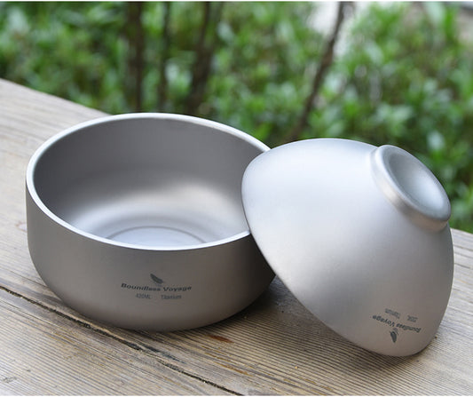 Boundless Voyage 200ml TA1 Titanium Double-Wall Bowl – Ultralight Insulated Tableware for Kids & Adults, Camping & Home Use