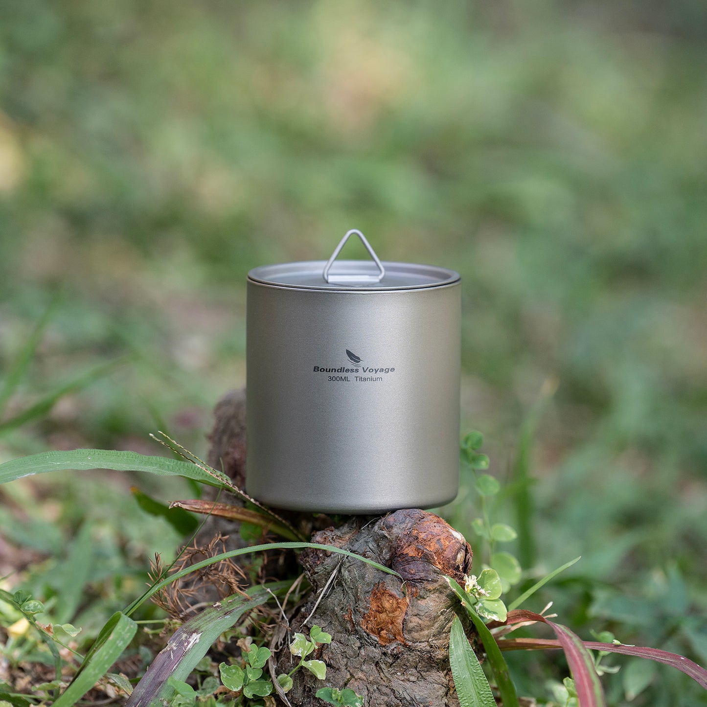 Boundless Voyage Titanium Double-wall Cup with Lid 300ml Insulated Ultralight Camping Mug
