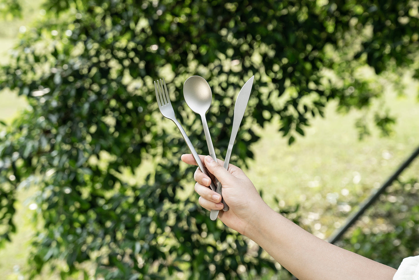 Boundless Voyage Titanium Camping Cutlery Set – Eco-Friendly Knife, Fork & Spoon | Durable Tableware for Home, Travel & Outdoor Use