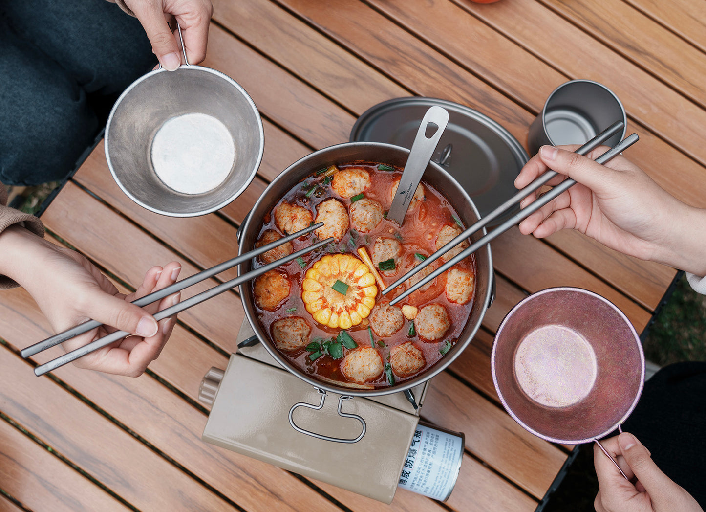 Boundless Voyage Titanium Cookware Set 3-Piece (1300ml/1950ml/2900ml) – Large Capacity Camping Pots, Ultralight TA1 Titanium Cooking Set for Outdoor, Backpacking & Group Cooking