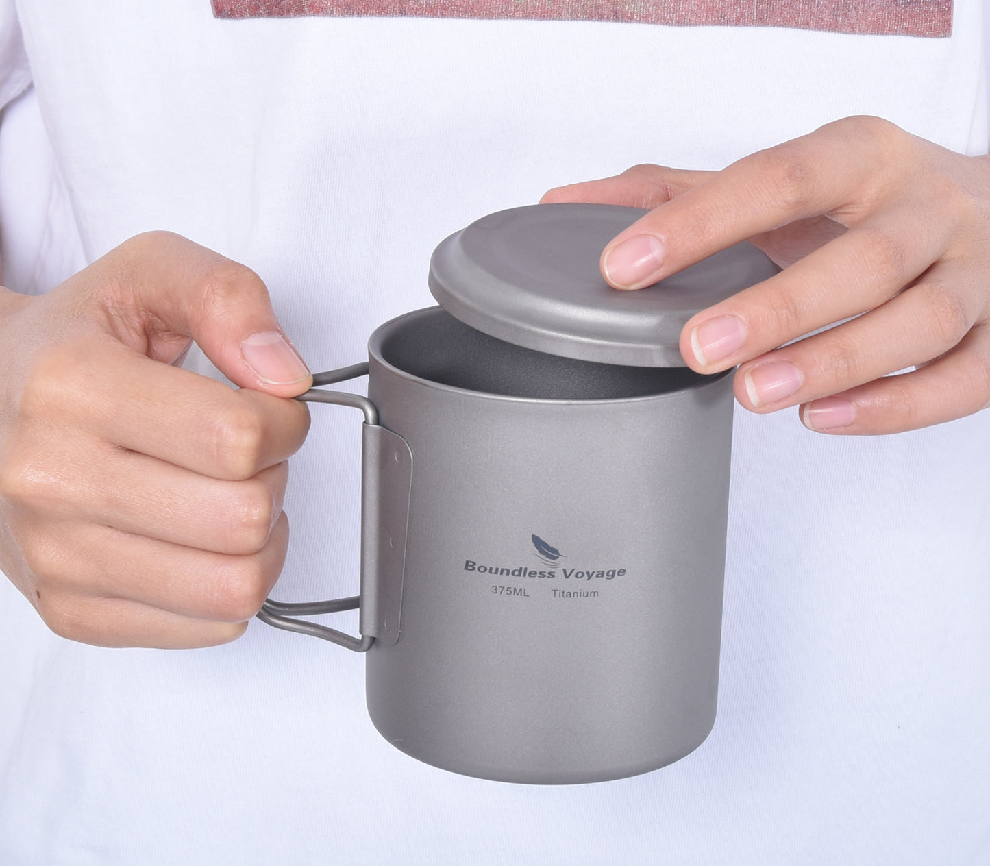 Boundless Voyage Titanium Double-walled Tea Mug with Strainer Shot Glass Outdoor Camping Portable Coffee Cup Set