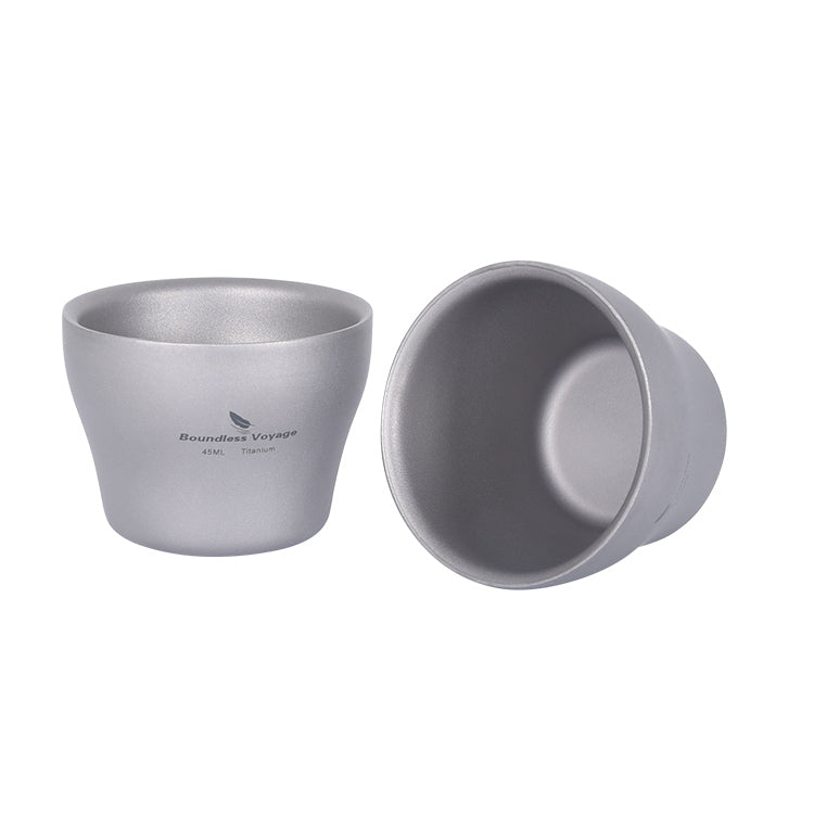 Boundless Voyage Titanium Double-walled Tea Mug with Strainer Shot Glass Outdoor Camping Portable Coffee Cup Set