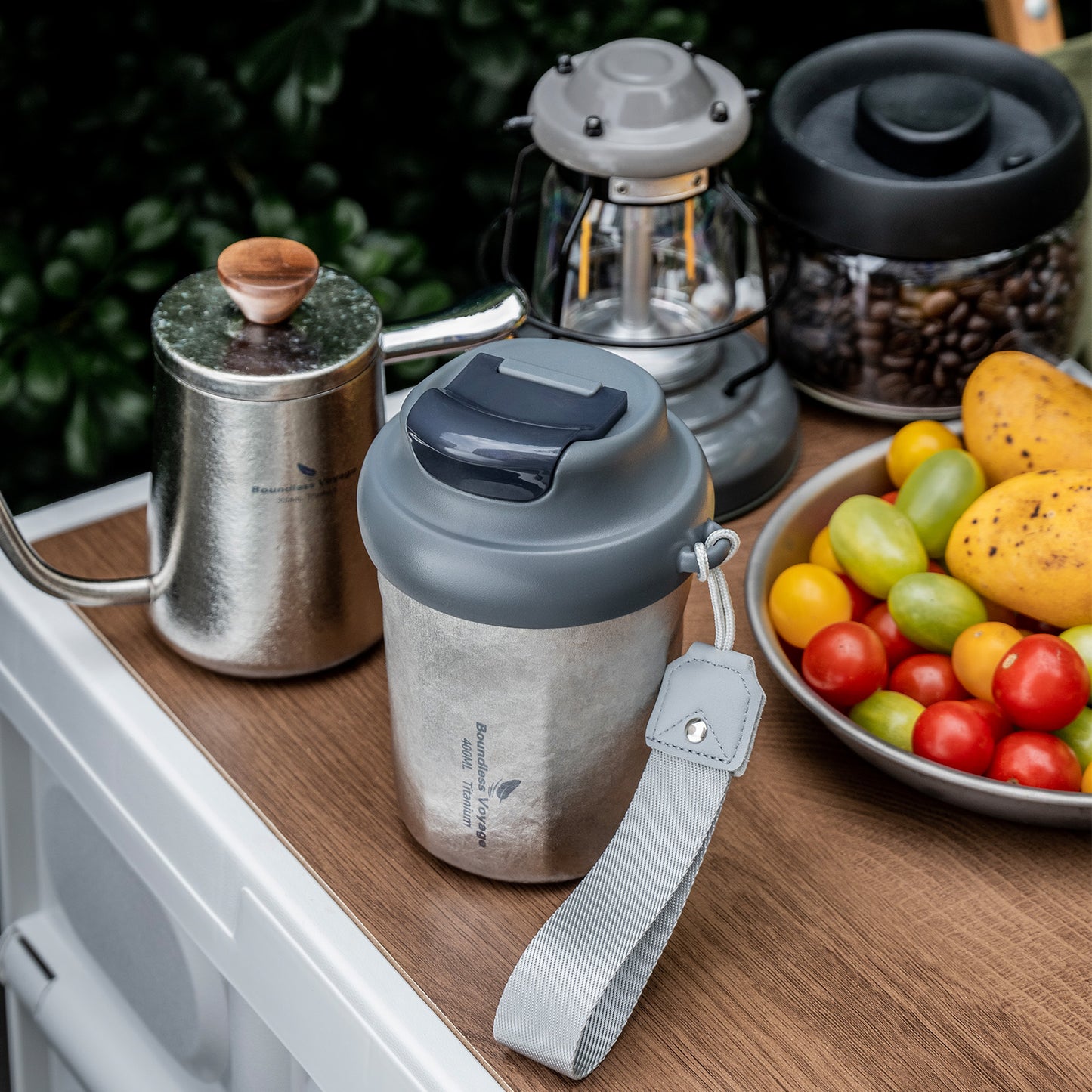 Boundless Voyage Titanium Vacuum Insulated Travel Mug – Spill-Proof Thermos Cup with Lid for Hot & Cold Coffee, Tea, Beer