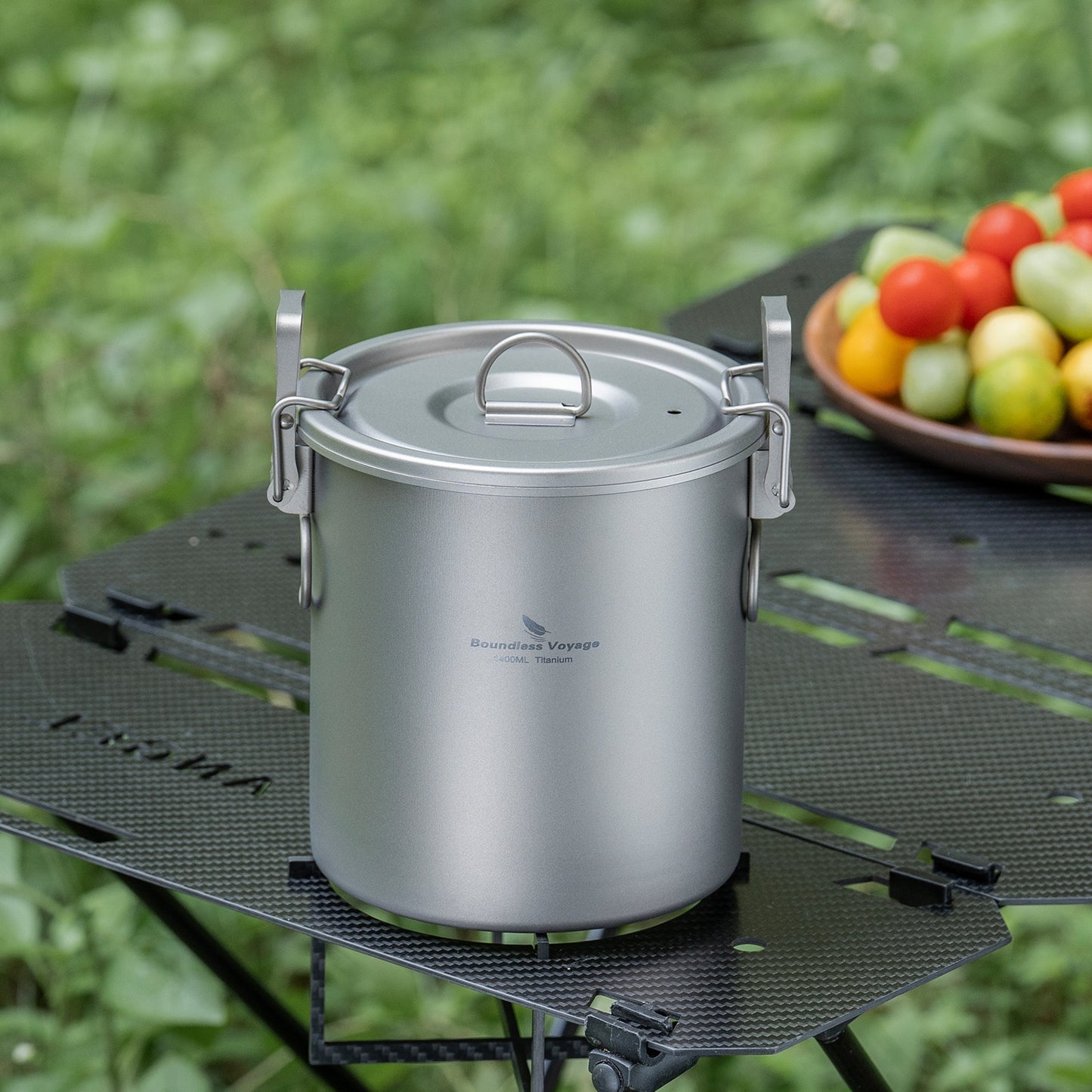 Boundless Voyage Titanium Rice Cooker Pot Ultralight Camping Cookware for Hiking & Travel
