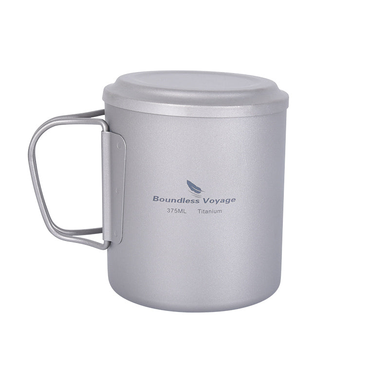 Boundless Voyage Titanium Double-walled Tea Mug with Strainer Shot Glass Outdoor Camping Portable Coffee Cup Set
