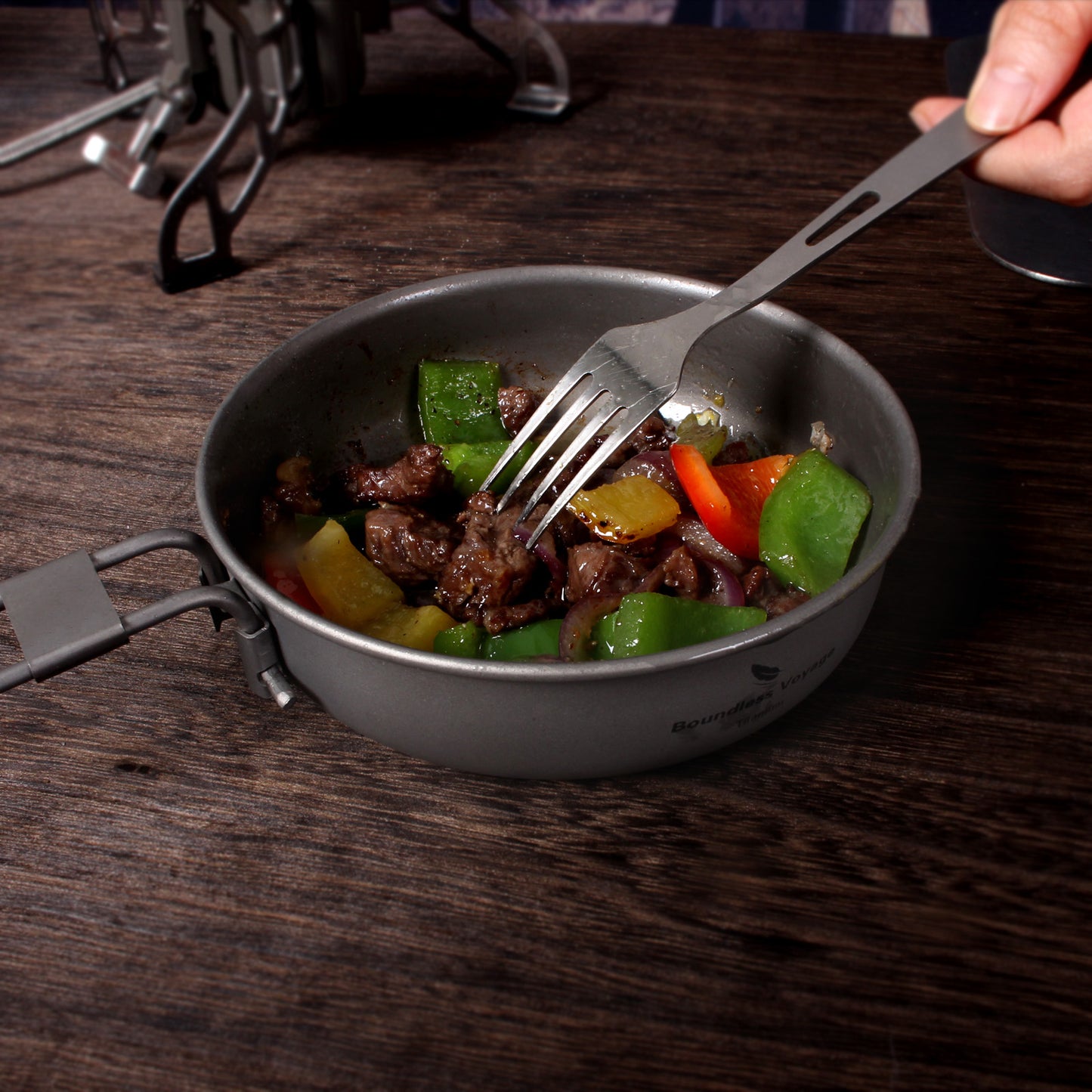 Boundless Voyage Titanium Frying Pan 5 inch Lightweight Nonstick Outdoor Camping Cookware