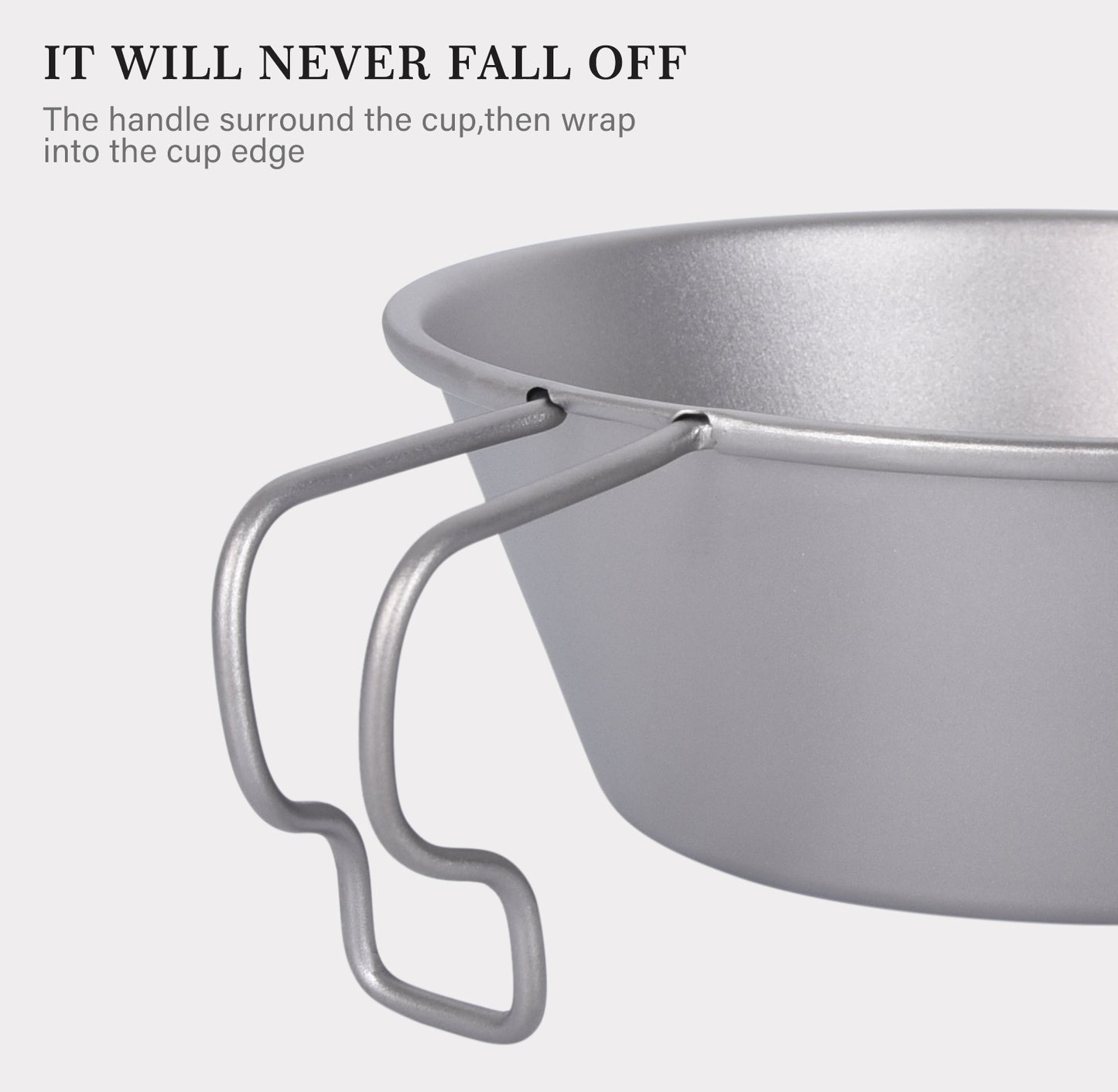 Boundless Voyage Titanium Sierra Cup Bowl with Handle Outdoor Camping Hiking Portable Mug Pan Tableware 450ml
