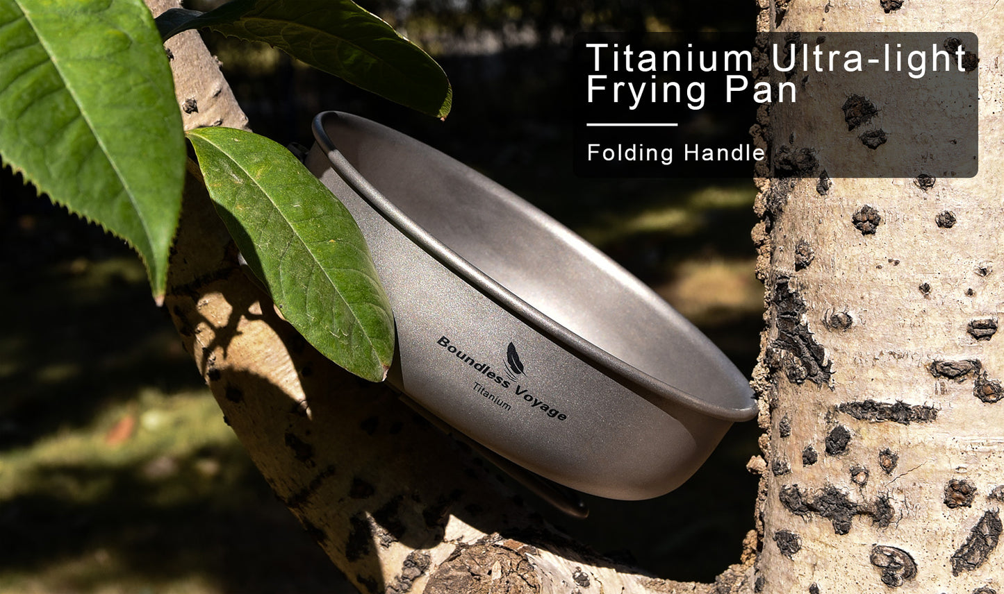 Boundless Voyage Titanium Frying Pan 5 inch Lightweight Nonstick Outdoor Camping Cookware