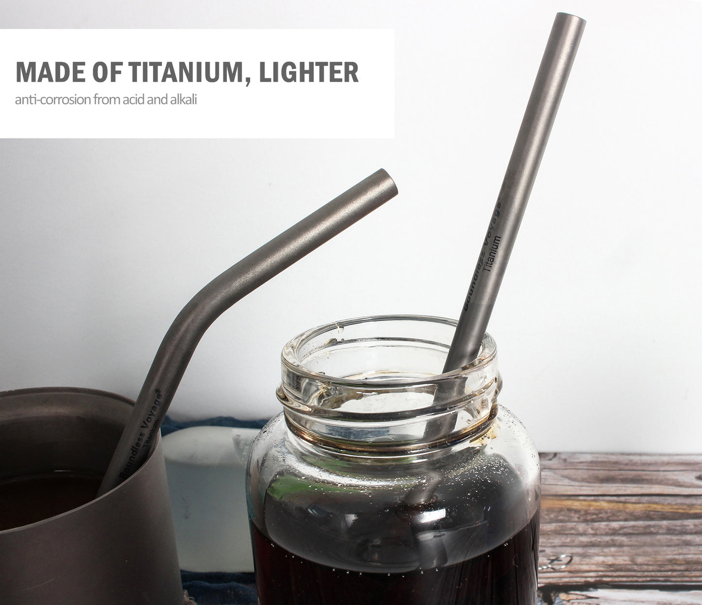 Titanium Straight Straw Reusable Ultralight Durable Eco-Friendly Metal Drinking Straw for Outdoor Camping Travel Home