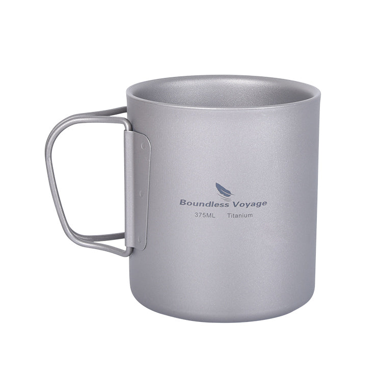 Boundless Voyage Titanium Double-walled Tea Mug with Strainer Shot Glass Outdoor Camping Portable Coffee Cup Set