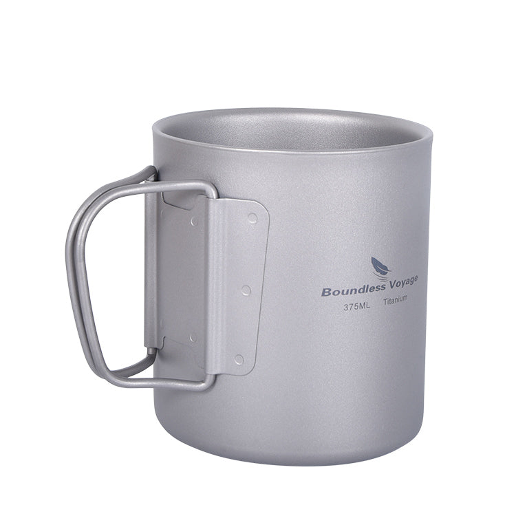 Boundless Voyage Titanium Double-walled Tea Mug with Strainer Shot Glass Outdoor Camping Portable Coffee Cup Set