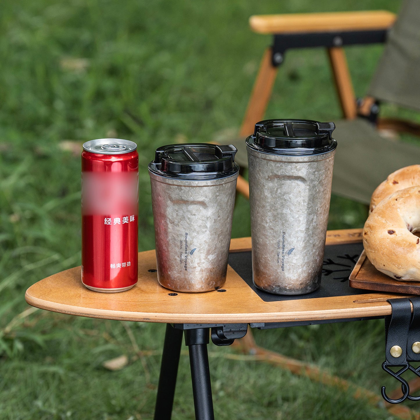 Boundless Voyage Titanium Thermos Bottle with Lid Double-Walled Insulated Water Mug 500ml
