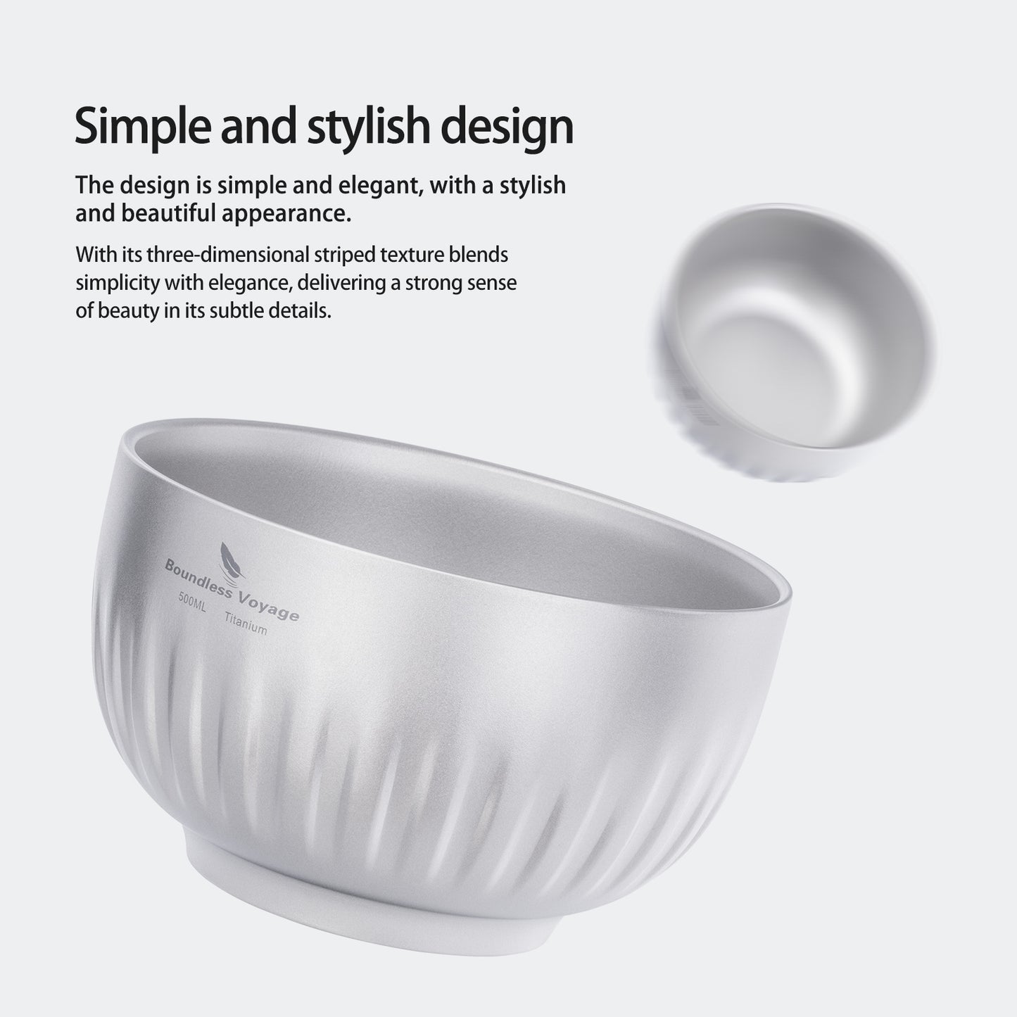 Boundless Voyage 350ml Titanium Double-Walled Bowl – Ultralight Insulated Camping Tableware for Rice, Soup & Oatmeal