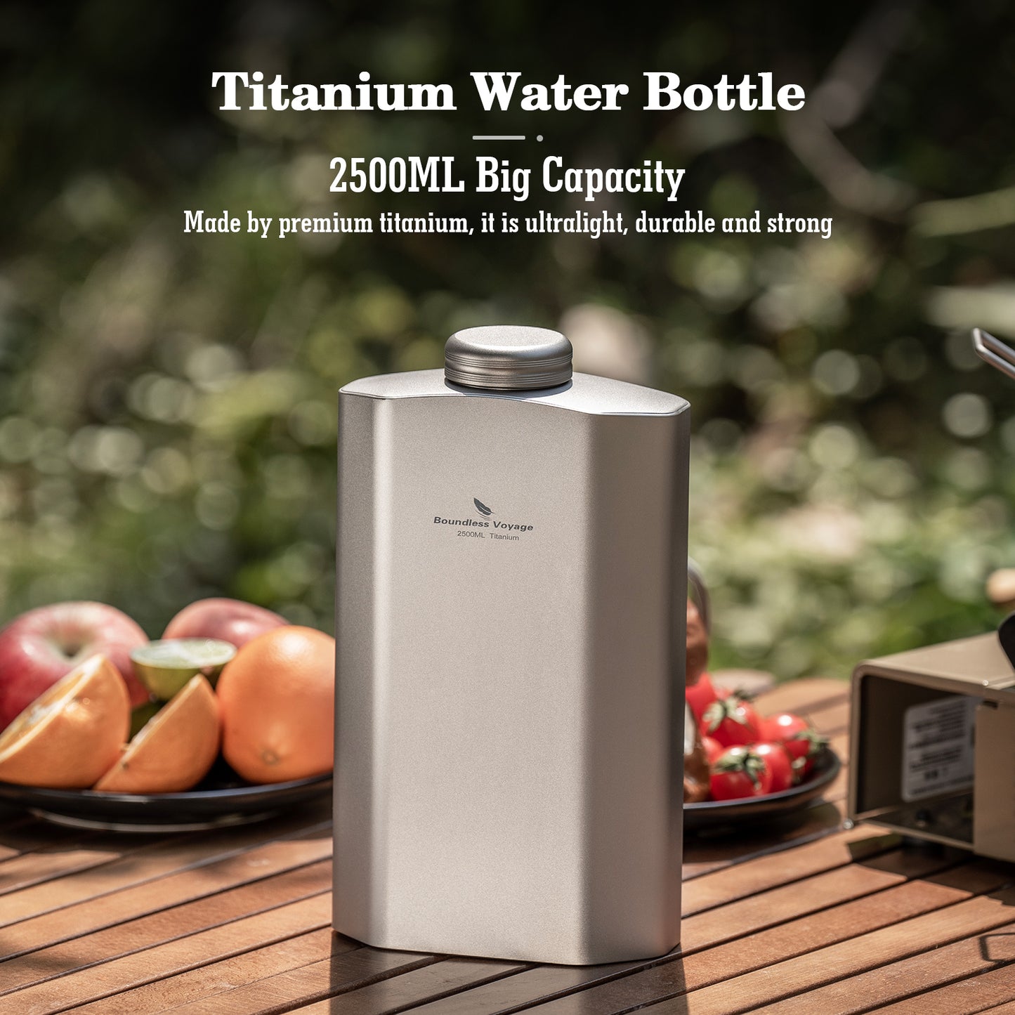 Boundless Voyage 2500ML Titanium Water Bottle – Ultralight & Leakproof Large-Capacity Drinkware for Outdoor Camping & Hiking