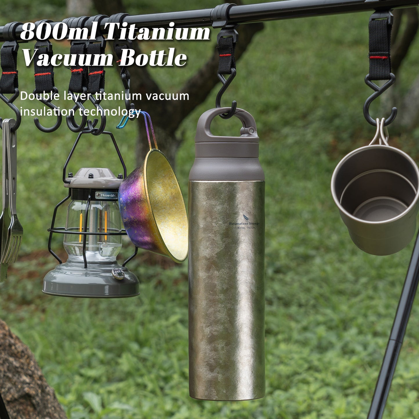 Boundless Voyage 800ml Titanium Vacuum Insulated Water Bottle | Eco-Friendly Flask with Lid Keeps Drinks Hot & Cold | Christmas & Thanksgiving Gift for Outdoor & Office