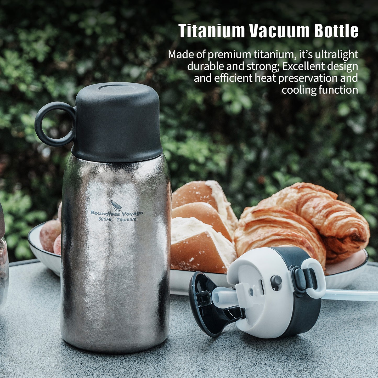 Boundless Voyage 630ml Titanium Vacuum Water Bottle | Double-Walled Lightweight Leakproof Coffee & Sport Bottle for Travel, Office & Outdoor | Christmas & Thanksgiving Gift