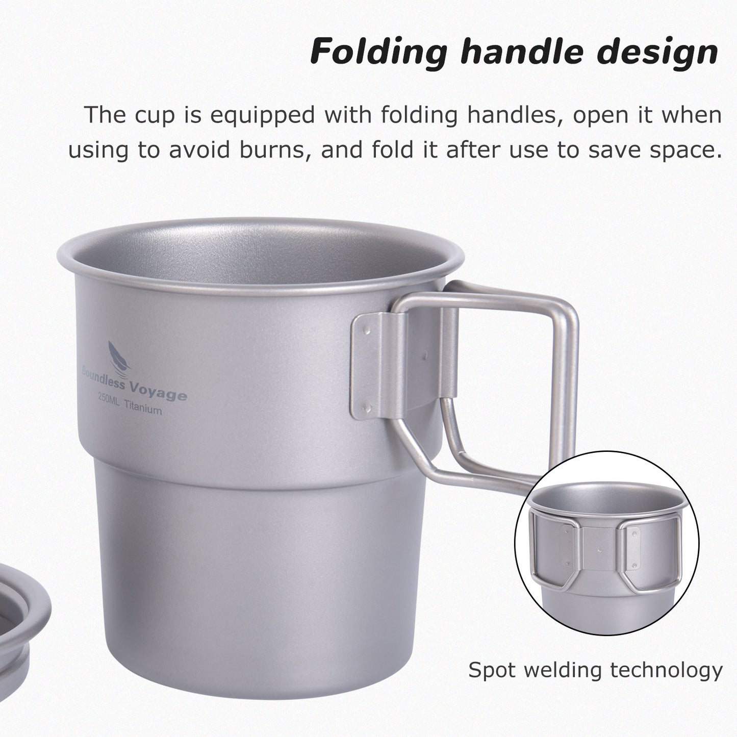 Boundless Voyage Titanium Coffee Cup Portable Water Mug Outdoor Single Wall