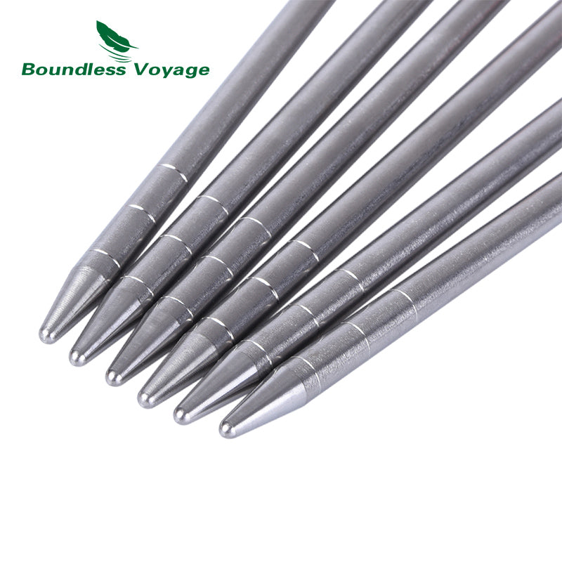 Boundless Voyage Titanium alloy Tent Stake for Outdoor Camping 40CM Tent Pegs Lightweight 6PCS