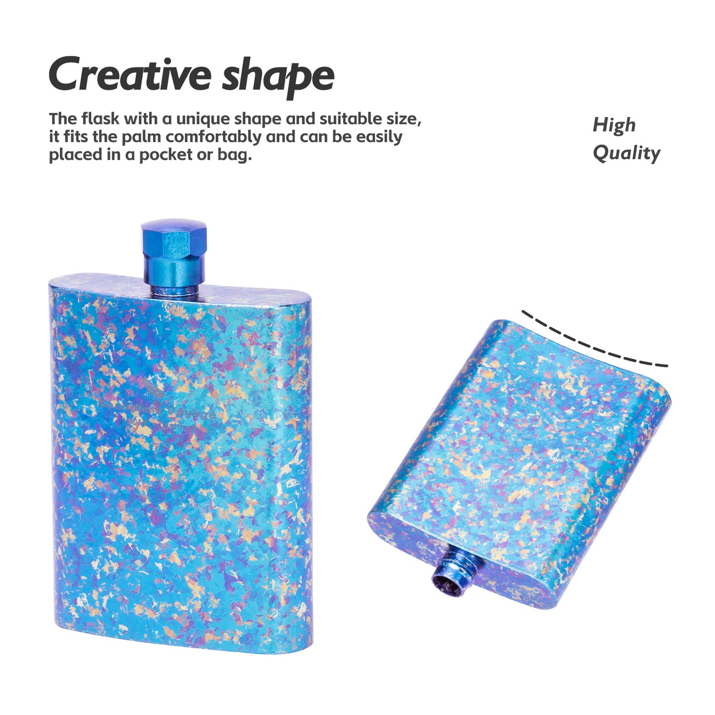 Boundless Voyage Titanium Colorful Flask Ultralight Mini Ti Flagon for Outdoor Travel Water Juice Whiskey Wine Pot Bottle 100m