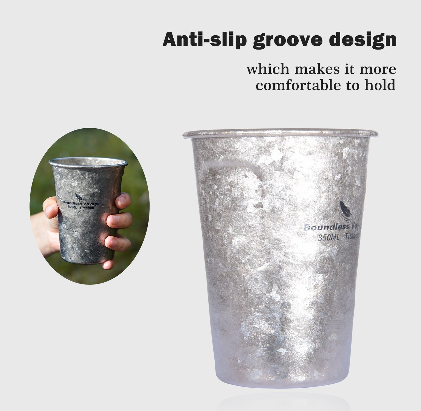 Boundless Voyage Titanium ultra lightweight for outdoor camping Travel portable coffee beer tea Cup 350ml water mug 12oz