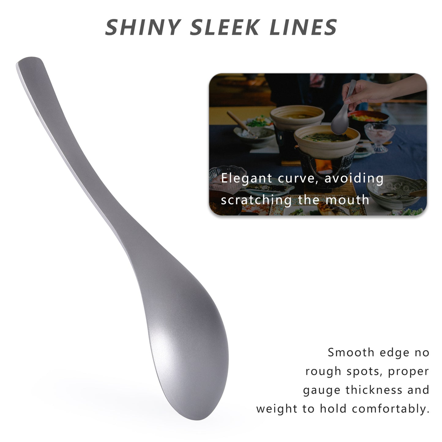 Boundless Voyage Titanium Spoon For Home Outdoor Camping Ultralight Cutlery for Soup Portable tableware