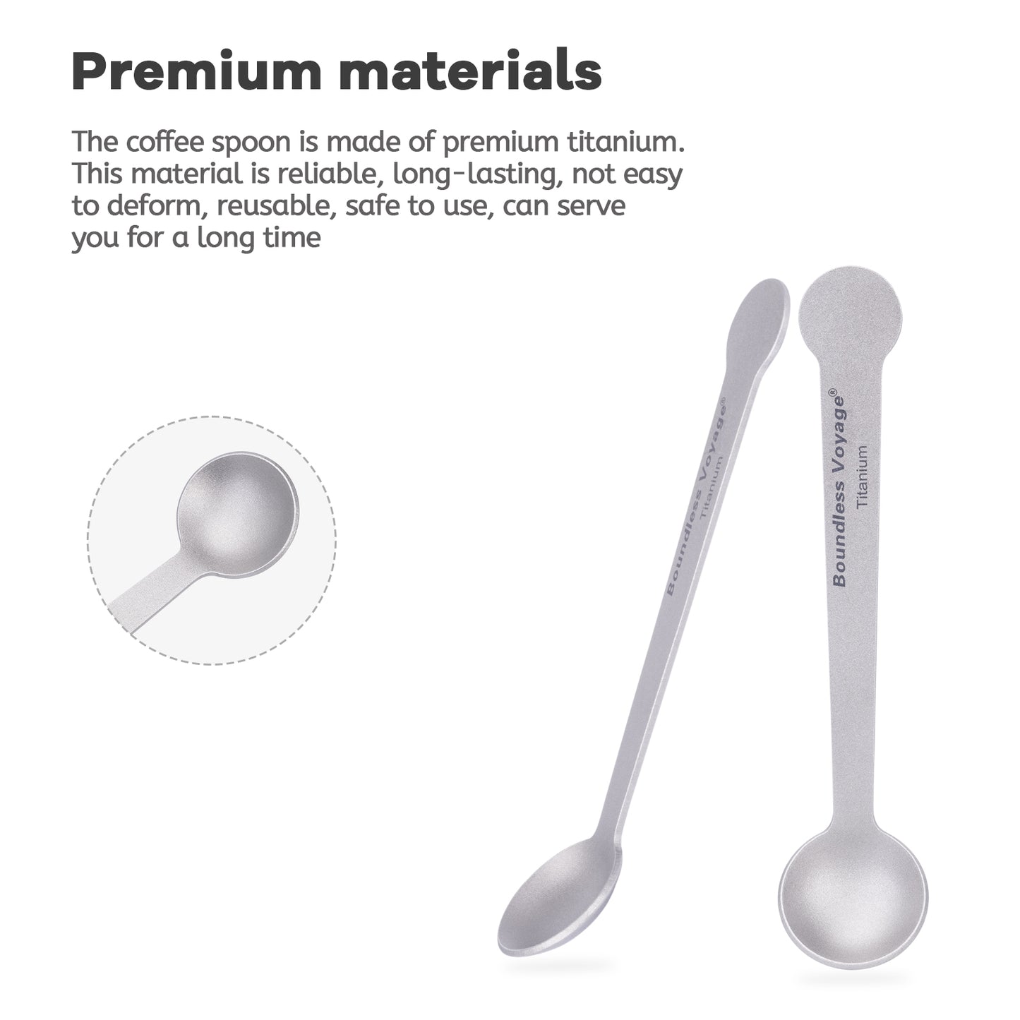 Boundless Voyage Titanium Mini Coffee Spoon , Small Spoons for Dessert,Tea, Sugar& Jam, Party Supplies