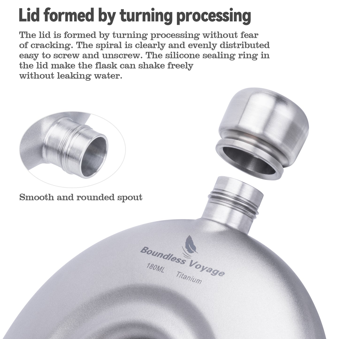 Boundless Voyage Titanium Hip Flask with Funnel – Eco-Friendly, Lightweight & Durable | 180ml Whiskey Flask for Camping, Travel & Home Use