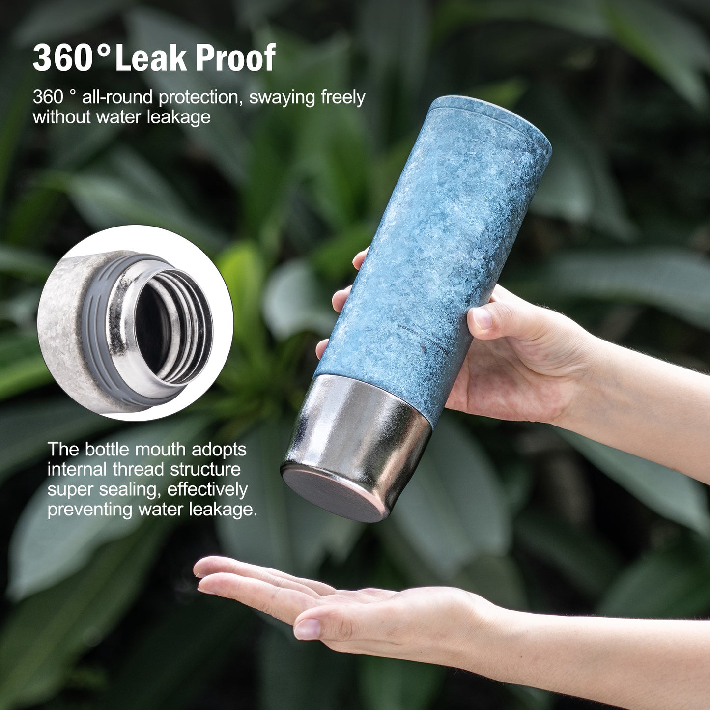 Boundless Voyage 500ml Titanium Insulated Water Bottle | Ultralight Double-Walled Leakproof Drinkware for Camping & Hiking | Christmas & Thanksgiving Gift Idea