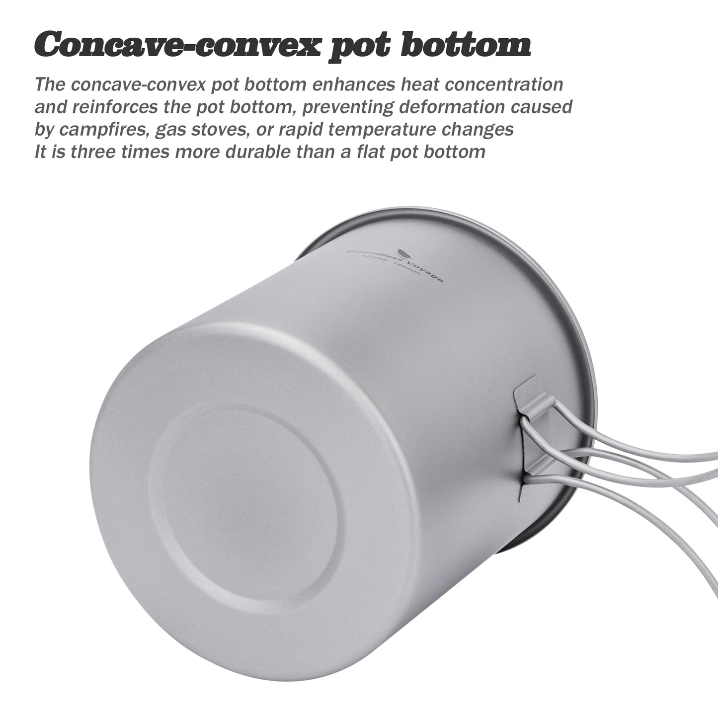 Boundless Voyage Titanium Camping Pot 1400ml Ultralight Backpacking Cookware with Folding Handle & Lid for Backpackers, Hikers & Outdoor Enthusiasts