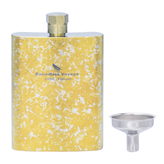 Boundless Voyage 100ml Titanium Colorful Flask | Eco-Friendly Ultralight Mini Liquor Bottle for Whiskey, Wine, Juice & Water | Christmas & Thanksgiving Gift for Travel & Outdoor