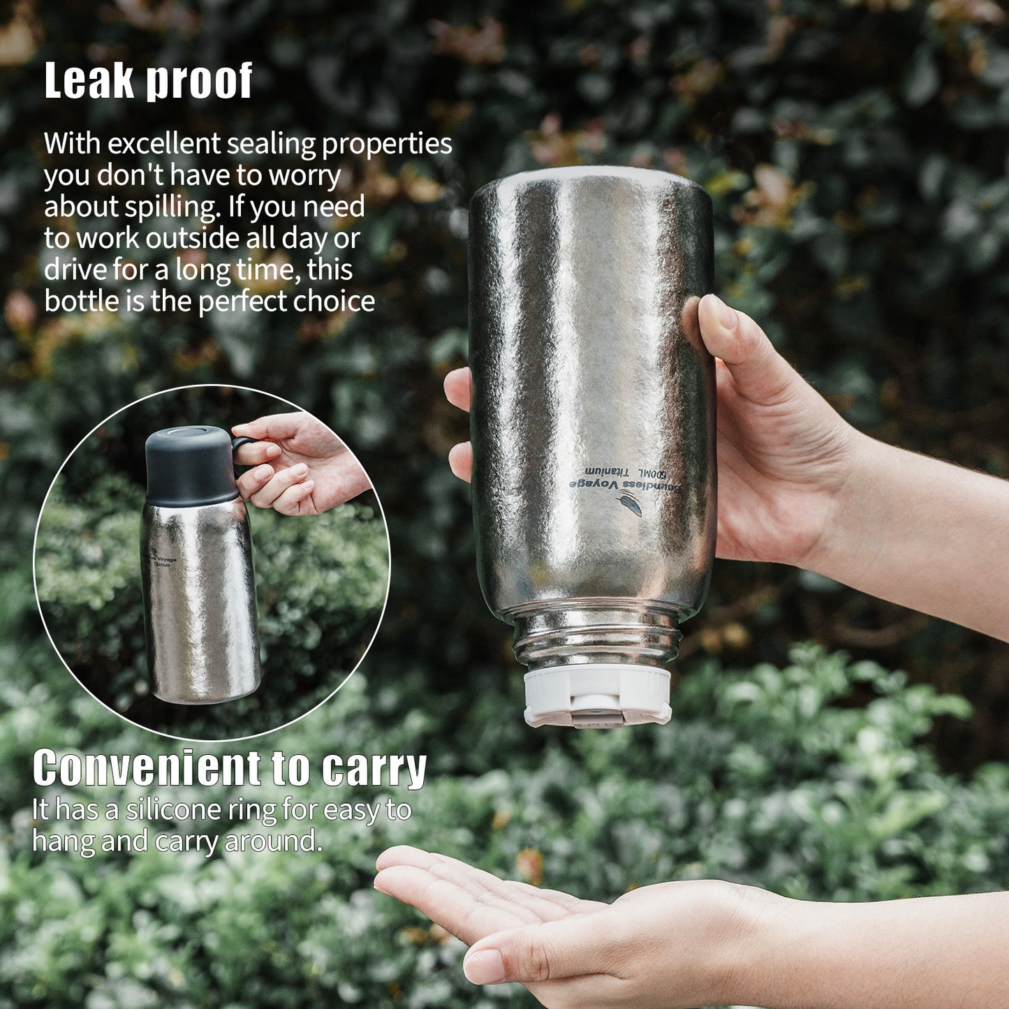 Boundless Voyage 630ml Titanium Vacuum Water Bottle | Double-Walled Lightweight Leakproof Coffee & Sport Bottle for Travel, Office & Outdoor | Christmas & Thanksgiving Gift