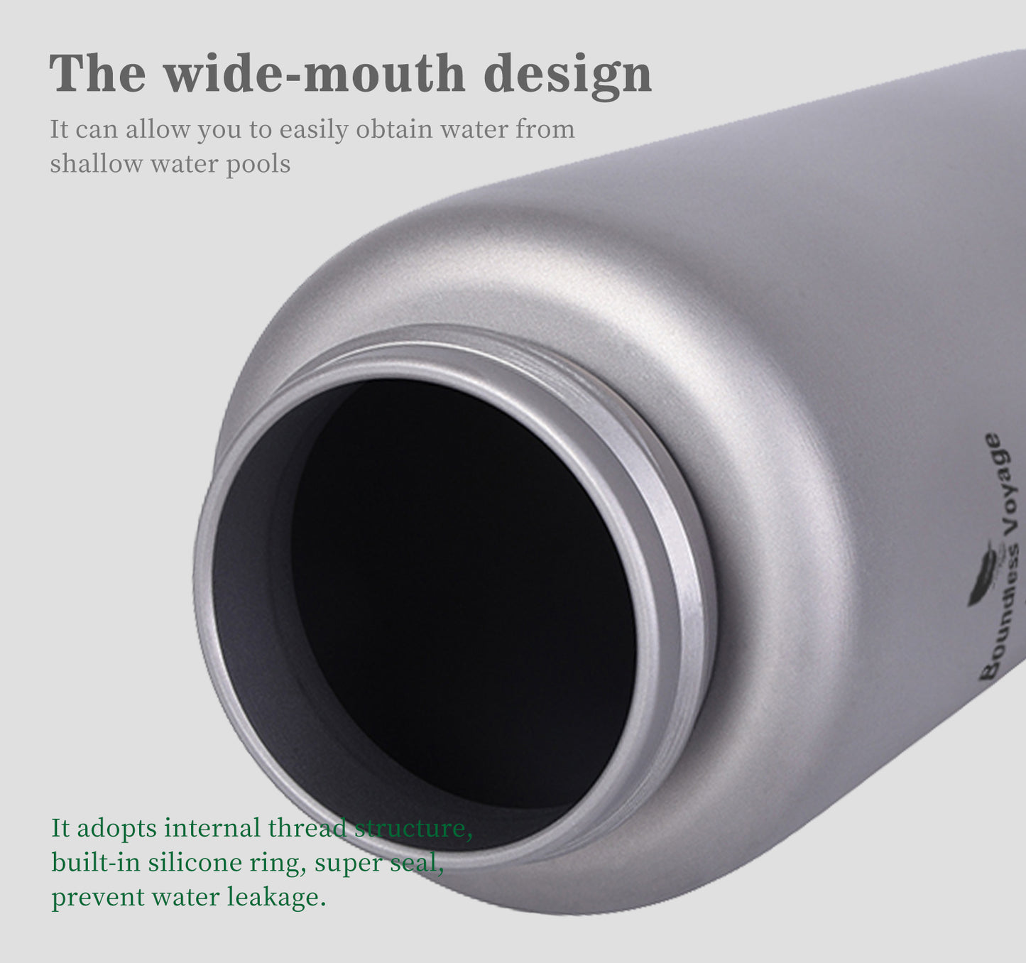 Boundless Voyage Titanium Bottle with Nesting Cup Lightweight Portable for Hiking Camping Water bottle Titanium mug