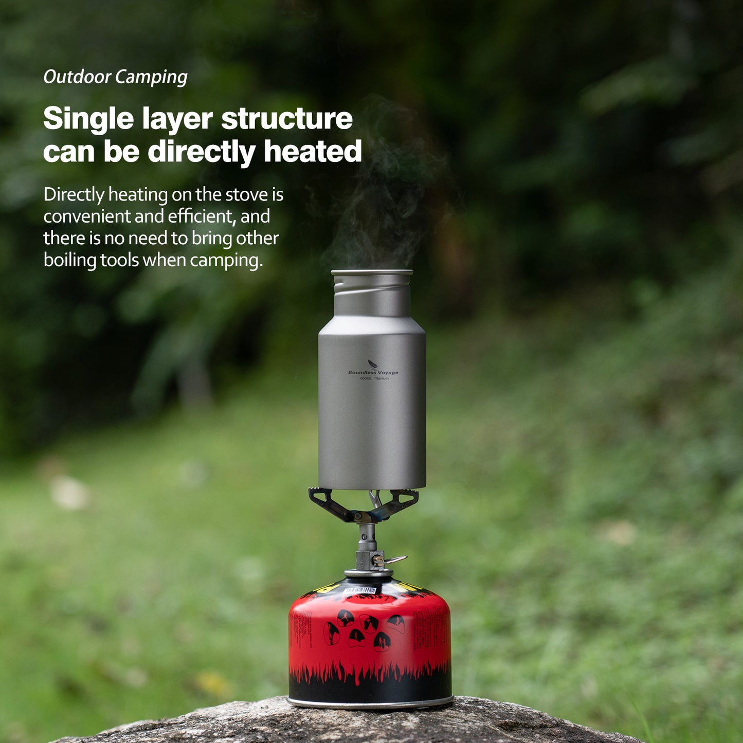 Boundless Voyage Titanium Water Bottle with Lid Wide Mouth Leak-Proof Reusable Sport Drinking Bottle for Camping Picnic Tea Coffee