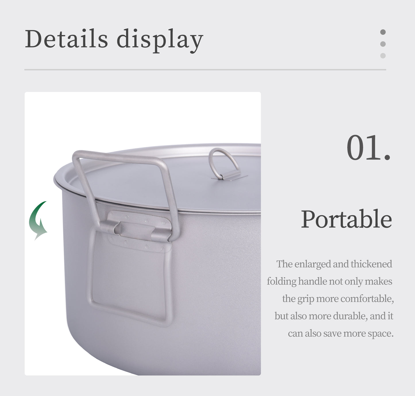 Boundless Voyage Outdoor Camping Titanium Pot 5.0L Stockpot with Lid Folding Handle Hiking Picnic Portable Big Capacity Soup Pot Home Kitchen