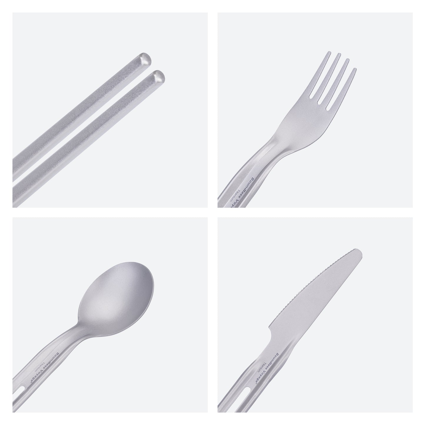 Boundless Voyage Titanium Knife Spoon Fork Set Outdoor Camping Ultralight Cutlery for Soup Meal Portable Tableware