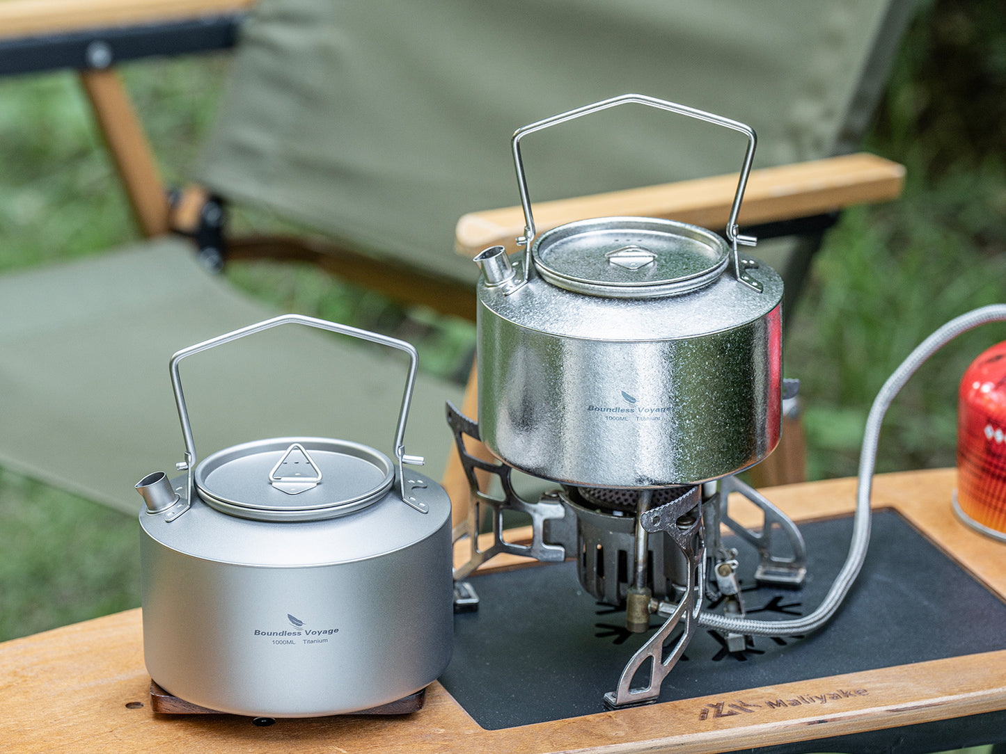 Boundless Voyage 1000ml Titanium Kettle with Folding Handle – Eco-Friendly, Lightweight & Durable | Ideal for Camping, Hiking & Outdoor Use
