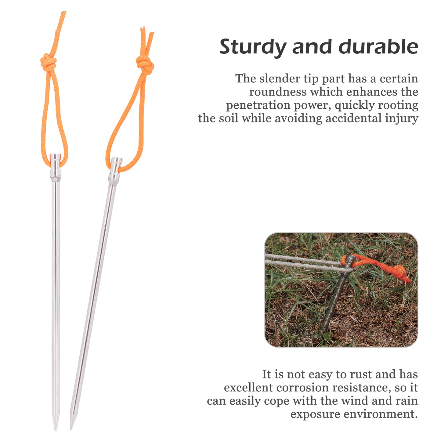 Titanium Alloy Titanium Tent Pegs 8pcs Tent Stakes Portable Tent Nails for Camping Hiking Backpacking Ultra light and stable