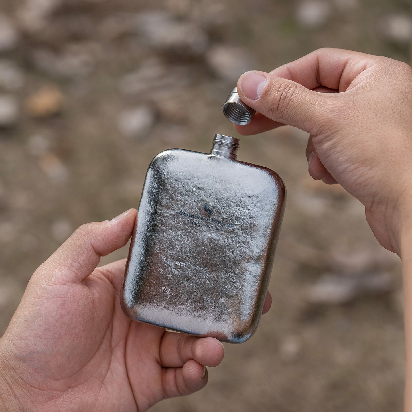 Boundless Voyage Titanium Hip Flask – Ultralight Pocket Liquor Bottle for Whiskey, Vodka, Wine | Outdoor Travel Drinkware