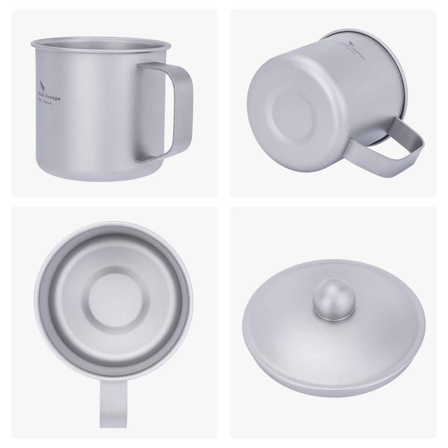Boundless Voyage Titanium Camping Mug Cup with Lid Ultra-light Portable Hiking Backpacking Cooking Kit Picnic Tableware
