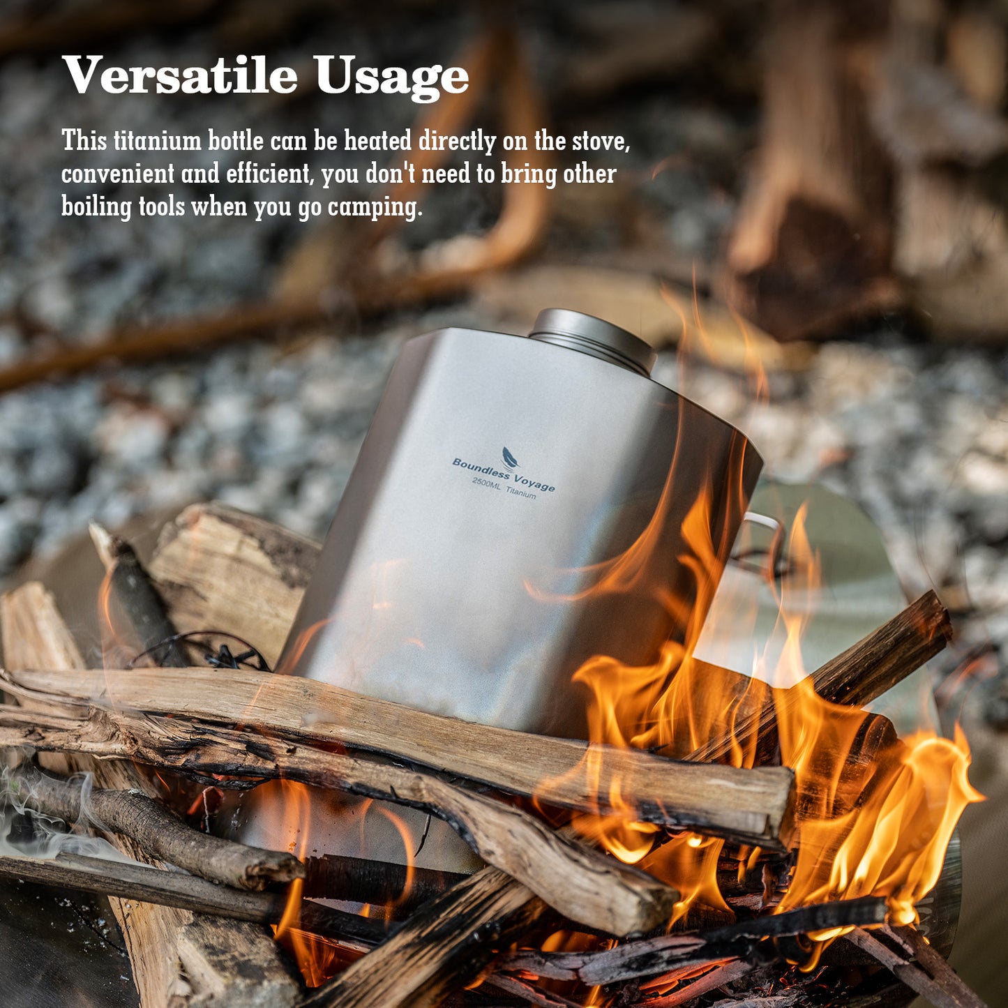 Boundless Voyage 2500ML Titanium Water Bottle – Ultralight & Leakproof Large-Capacity Drinkware for Outdoor Camping & Hiking