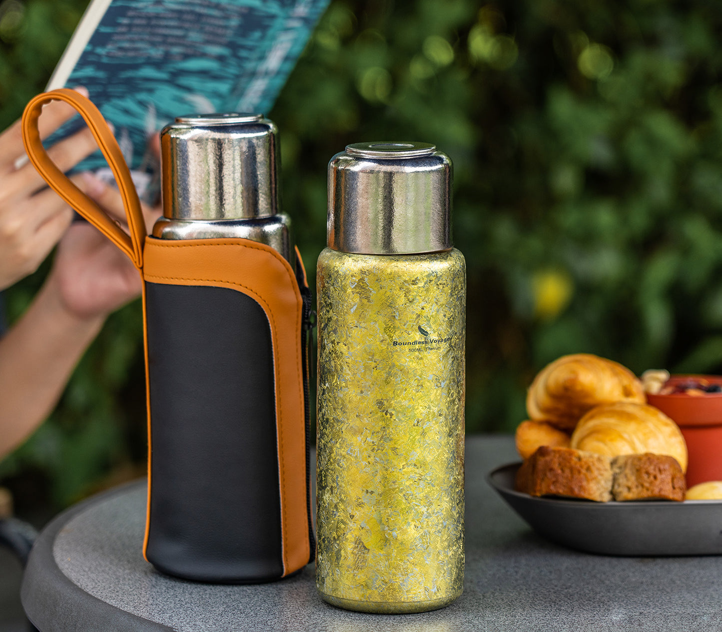 Boundless Voyage 500ML Titanium Thermos bottle with Lid Double-Walled Insulated Water Bottle Keeps Hot or Cold