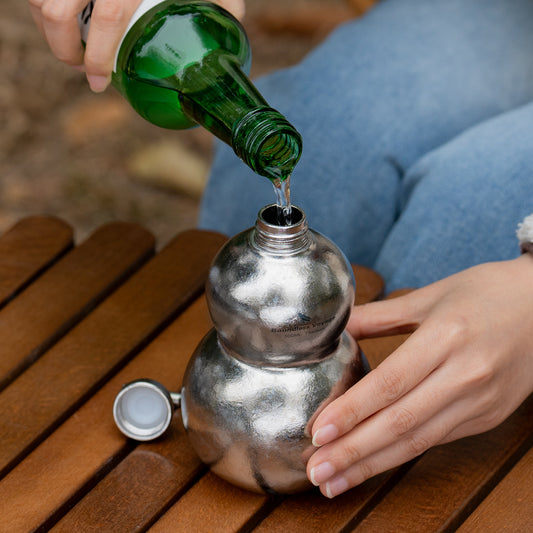 Boundless Voyage Premium Titanium Gourd Flask | 500ml Crystallized Ice-Texture Canteen | Ultralight & Rustproof Alcohol Drinkware for Hiking & Camping