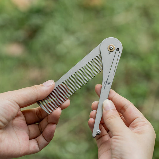 Boundless Voyage Titanium Foldable Comb – Portable EDC Pocket Comb for Travel, Camping & Everyday Grooming